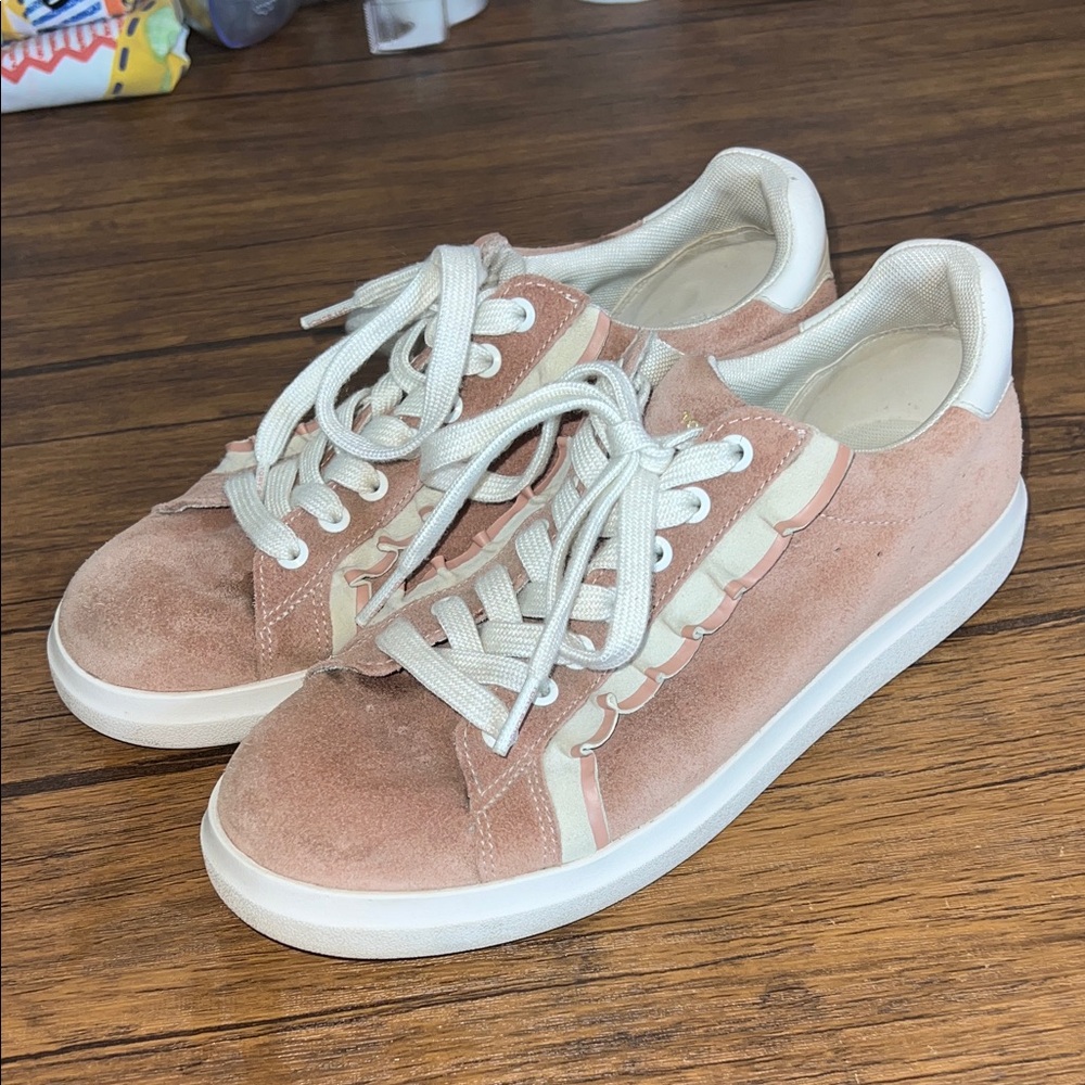 Tory Burch Pink Suede Sneakers- 7‎